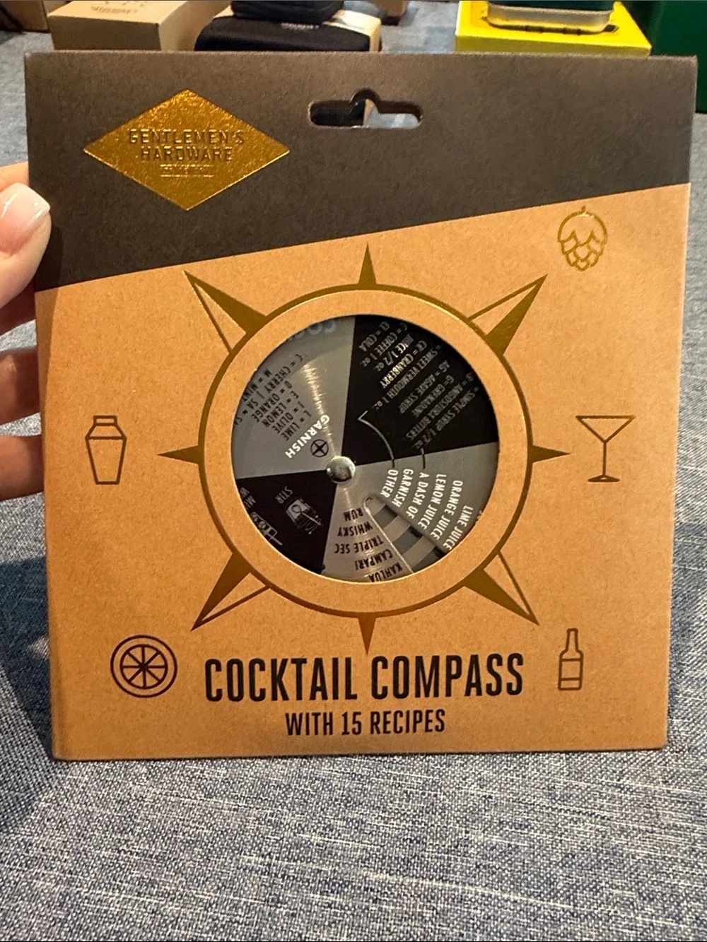 🥃 Cocktail Compass & 👢Cowboy Boot Opener Set - Brown Kraft Packaging